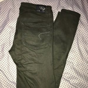 American Eagle Olive Green Super Stretch Jeggings